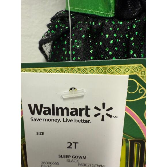 NEW WICKED Elphaba Witch Girls size 2T Sleep Gown Costume Dress up - Picture 4 of 4